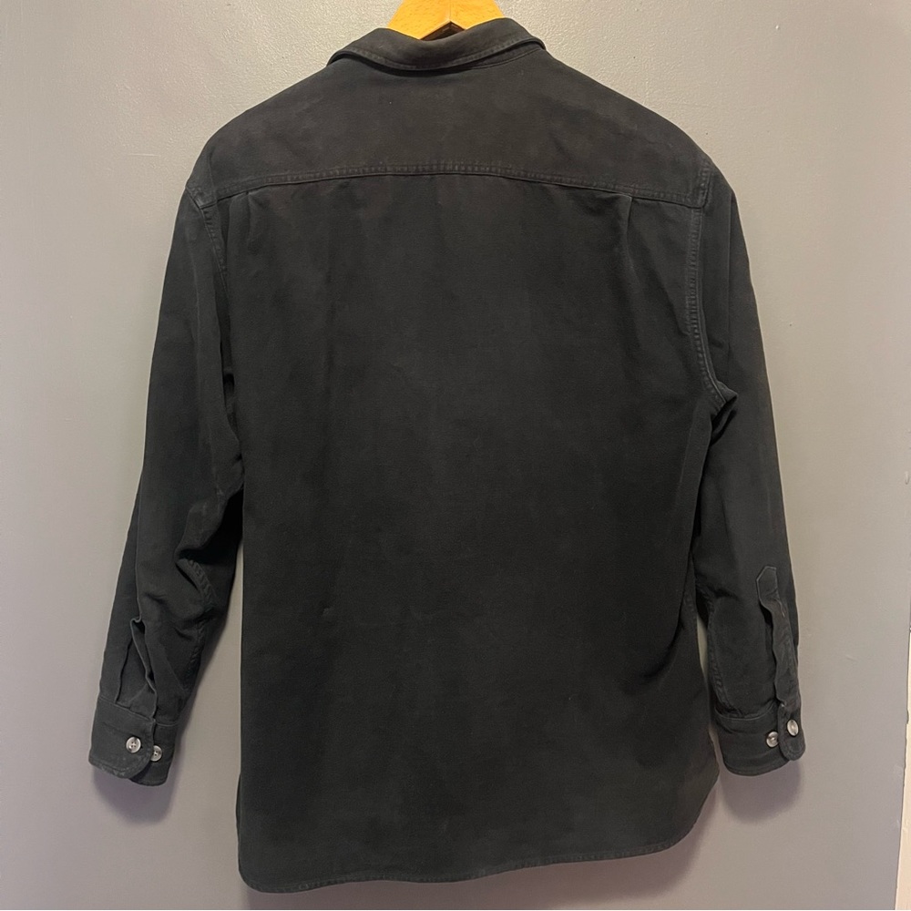 Vintage Cabela’s chamois deerskin soft button down shirt black L - Picture 3 of 11